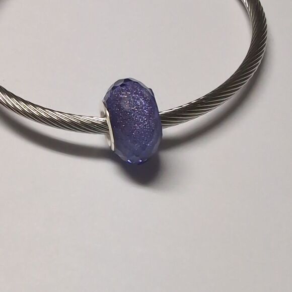 Sparkly Purple Charm for Pandora Style Bracelet - Picture 2 of 4